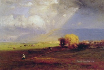 Passing Clouds Passing Shower Landschaft Tonalist George Inness Ölgemälde